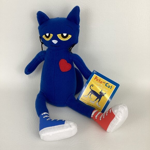 Pete The Cat Rocking In My School Shoes Hardcover Book 12" Plush Stuffed Toy NEW - Picture 5 of 9